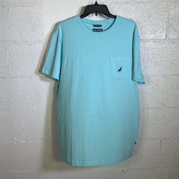 Nautica Men's Classic-Fit Solid Crew Neck Pocket T-Shirt - Angel Blue XL - Picture 1 of 5